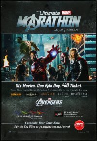 3m0109 ULTIMATE MARVEL MARATHON DS 27x40 special poster 2012 Cinematic Universe, 6 movies in 1 day!