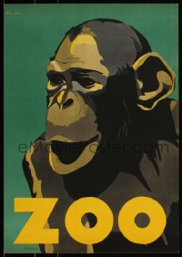 3m0140 ZOO BERLIN 17x23 German special poster 1930s wonderful close up art of ape by Osten-Sacken!