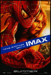 3m0992 SPIDER-MAN 2 IMAX teaser DS 1sh 2004 close-up image of Tobey Maguire & Kirsten Dunst!