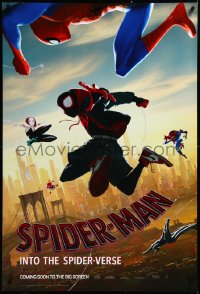 3m0994 SPIDER-MAN INTO THE SPIDER-VERSE int'l teaser DS 1sh 2018 Nicolas Cage in title role, cast!