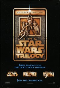 3m1005 STAR WARS TRILOGY 1sh 1997 George Lucas, Empire Strikes Back, Return of the Jedi!