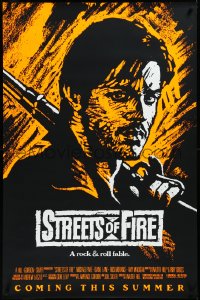 3m1013 STREETS OF FIRE advance 1sh 1984 Walter Hill, Riehm orange dayglo art, a rock & roll fable!