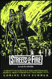 3m1011 STREETS OF FIRE advance 1sh 1984 Walter Hill, Riehm yellow dayglo art, a rock & roll fable!