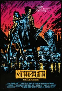 3m1010 STREETS OF FIRE 1sh 1984 Walter Hill, Michael Pare, Diane Lane, artwork by Riehm, no borders!