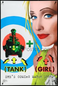 3m1018 TANK GIRL teaser 1sh 1995 Lori Petty, based on the comic strip, cool blacklight design!