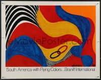 3m0053 BRANIFF INTERNATIONAL AIRWAYS SOUTH AMERICA 19x24 travel poster 1973 colorful Calder art!