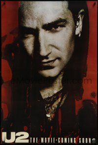 3m1046 U2 RATTLE & HUM teaser 1sh 1988 great super close-up image of Irish rocker Bono!