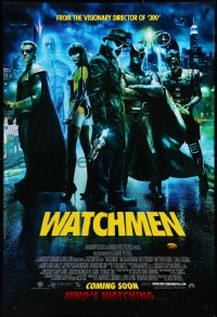 3m1060 WATCHMEN int'l advance DS 1sh 2009 Zack Snyder, Crudup, Jackie Earle Haley, who's watching?