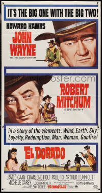 3p0345 EL DORADO 3sh 1966 John Wayne, Robert Mitchum, Howard Hawks, the big one w/ the big two!