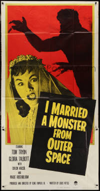 3p0347 I MARRIED A MONSTER FROM OUTER SPACE 3sh 1958 terrified Gloria Talbott & alien shadow!