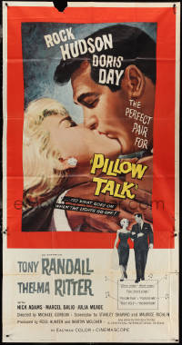 3p0355 PILLOW TALK 3sh 1959 bachelor Rock Hudson loves pretty career girl Doris Day, best kiss c/u!