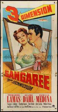 3p0359 SANGAREE 3D 3sh 1953 cool 3-D artwork of Fernando Lamas romancing sexy Arlene Dahl, rare!