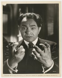 3p1954 FLESH & FANTASY 8x10 still 1942 close up of scared Edward G. Robinson staring at his hands!