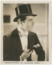 3p1958 FRANKENSTEIN 8x10 still 1931 great profile portrait of John Boles wearing top hat & tuxedo!