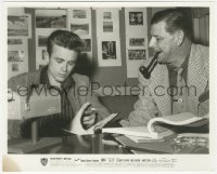 3p1968 GIANT candid 8x10 still 1956 James Dean & director George Stevens going over the script!