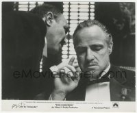 3p1972 GODFATHER 8x9.75 still 1972 c/u of undertaker asking Marlon Brando for a favor at wedding!