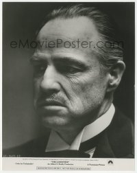 3p1971 GODFATHER 7.75x9.75 still 1972 iconic super close head & shoulders portrait of Marlon Brando!