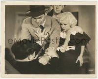 3p1990 HOLD YOUR MAN 8x10 still 1933 close up of Clark Gable protecting Jean Harlow from bad guy!