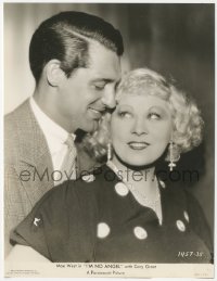 3p2000 I'M NO ANGEL 7.25x9.5 still 1933 romantic portrait of sexy Mae West & young Cary Grant!