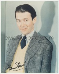 3p2012 JAMES STEWART signed color 8x10 REPRO photo 1980s youthful portrait smiling in tie & jacket!