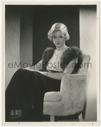 3p2018 JOAN BENNETT deluxe 8x10 still 1933 beautiful seated portrait at Fox Film by Hal Phyfe!