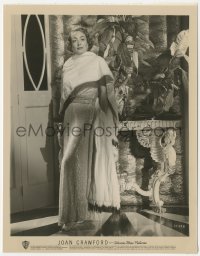 3p2021 JOAN CRAWFORD 8x10 key book still 1940s full-length wearing sparkling dress & fur cape!