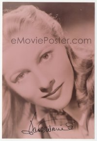 3p2024 JOAN FONTAINE signed 4x6 REPRO photo 1980s beautiful super close head & shoulders portrait!