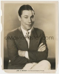 3p2026 JOE E. BROWN 8x10.25 still 1930s First National portrait in suit & tie with his arms crossed!