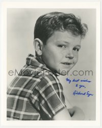 3p2119 RICHARD EYER signed 8x10 REPRO photo 1995 great head & shoulders portrait of the child star!