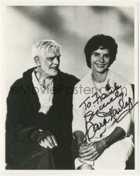 3p2131 SARA KARLOFF signed 8x10 REPRO photo 1995 portrait with her famous father Boris Karloff!