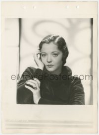 3p2179 SYLVIA SIDNEY 8x11 keybook still 1930s beautiful head & shoulders portrait in velvet dress!