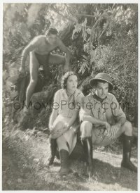 3p2181 TARZAN THE APE MAN 6.25x8.5 still 1932 Weissmuller sneaks up behind O'Sullivan & Hamilton!