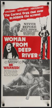 3p0496 CANNIBAL FEROX Aust daybill 1982 Umberto Lenzi's Woman from Deep River, gory art & images!