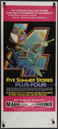 3p0523 FIVE SUMMER STORIES PLUS FOUR Aust daybill 1976 cool surfing artwork by Rick Griffin!