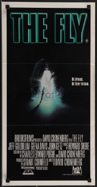 3p0524 FLY Aust daybill 1987 David Cronenberg, Jeff Goldblum, sci-fi art of telepod by Mahon!