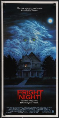 3p0529 FRIGHT NIGHT Aust daybill 1985 Sarandon, McDowall, best classic horror art by Peter Mueller!