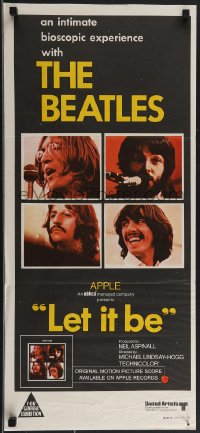 3p0561 LET IT BE Aust daybill 1970 The Beatles, John Lennon, Paul McCartney, Ringo, George Harrison