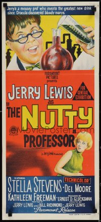 3p0580 NUTTY PROFESSOR Aust daybill 1963 Jerry Lewis & Stella Stevens in Dr. Jekyll & Mr. Hyde spoof!