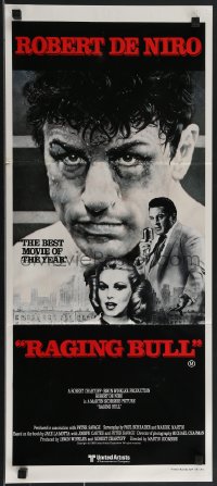 3p0590 RAGING BULL Aust daybill 1980 Kunio Hagio art of De Niro, Martin Scorsese boxing classic!