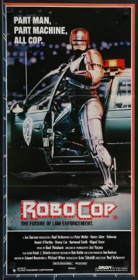 3p0595 ROBOCOP Aust daybill 1988 Paul Verhoeven, full-length cyborg police Peter Weller by Bryan!