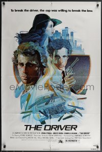 3p0703 DRIVER 1sh 1978 Walter Hill, cool artwork of Ryan O'Neal, Bruce Dern & Adjani by M. Daily!