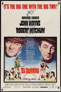 3p0707 EL DORADO 1sh 1967 John Wayne, Robert Mitchum, Howard Hawks, big one with the big two!