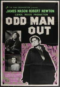 3p0834 ODD MAN OUT English 1sh R1950s Irish James Mason is a man on the run, Carol Reed!