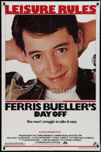 3p0726 FERRIS BUELLER'S DAY OFF 1sh 1986 c/u of Matthew Broderick in John Hughes teen classic!