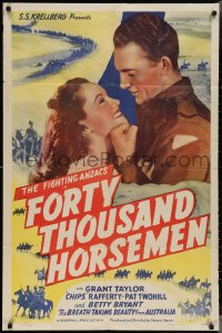 3p0735 FORTY THOUSAND HORSEMEN 1sh 1941 Australian World War I film, cavalry in Palestine!