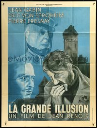 3p0112 GRAND ILLUSION French 1p R1980s Jean Renoir classic La Grande Illusion, Erich von Stroheim