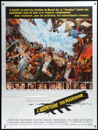 3p0120 POSEIDON ADVENTURE French 1p 1973 art of Gene Hackman & Stella Stevens escaping by Kunstler!