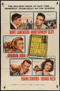 3p0741 FROM HERE TO ETERNITY 1sh 1953 Burt Lancaster, Deborah Kerr, Sinatra, Reed, Clift!