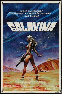 3p0743 GALAXINA style A 1sh 1980 Robert Tanenbaum art of sexy Dorothy Stratten, a man-made machine!