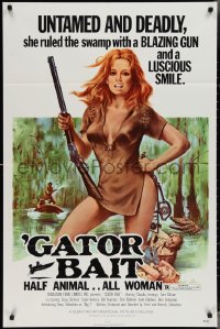 3p0745 GATOR BAIT 1sh 1974 Beverly Sebastion, Claudia Jennings, half animal, all woman!